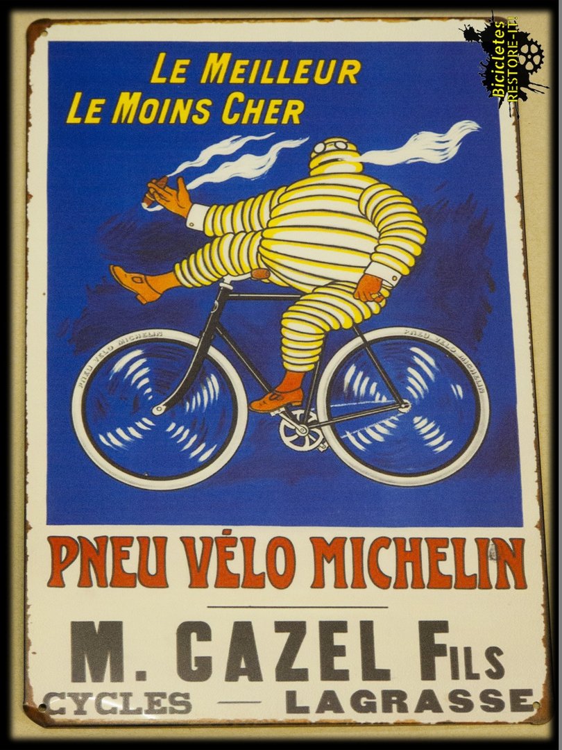 Cartel metálico Michelin #3